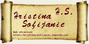 Hristina Sofijanić vizit kartica